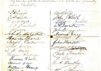 A petition, approximately A4 in size. It is addressed in the top right corner to Henry Ayers with a short statement that follows about why. From one third the way down there is two columns with signatures.